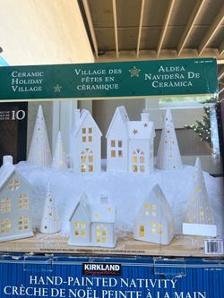 Ceramic holiday village 10 piece