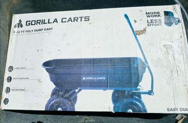 ******Gorilla Cart (4 cu ft) Poly Dumping Garden Cart (600 lb. capacity) 36" x 20" Bed Size (10" tires)***