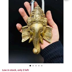 Handcrafted Brass Ganesha Padlock – Antique Hindu Elephant God Lock for Home, Temple & Sacred Decor