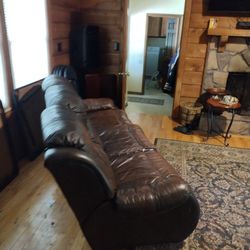 Two 3 Seater Recliners* Real Leather*