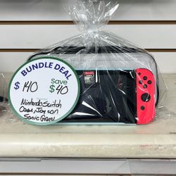 Nintendo Switch Bundle With Case Joycon And Sonic Game