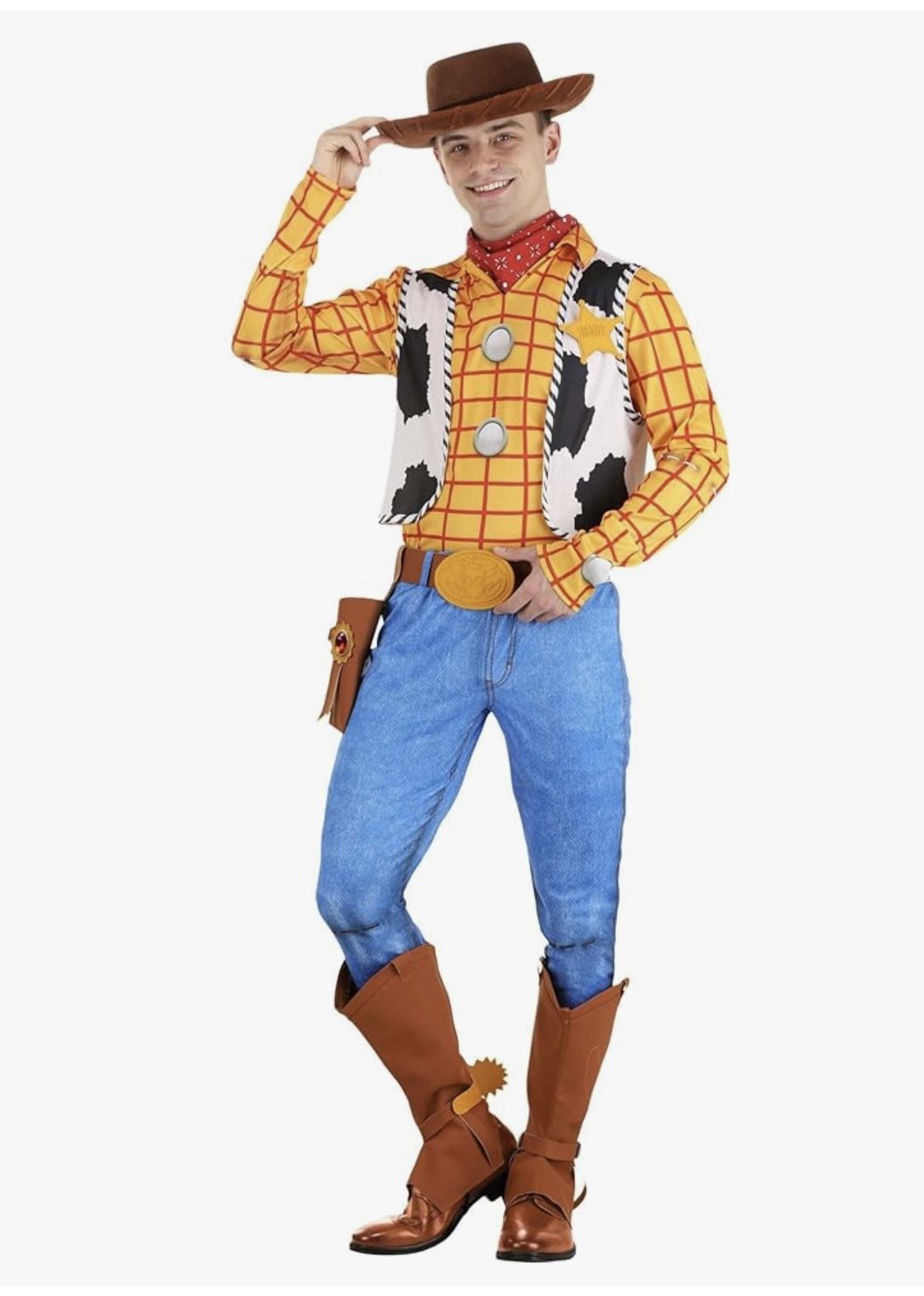 Men's Disney Deluxe Woody Toy Story Costume - Adult Sheriff Woody Costume For Halloween