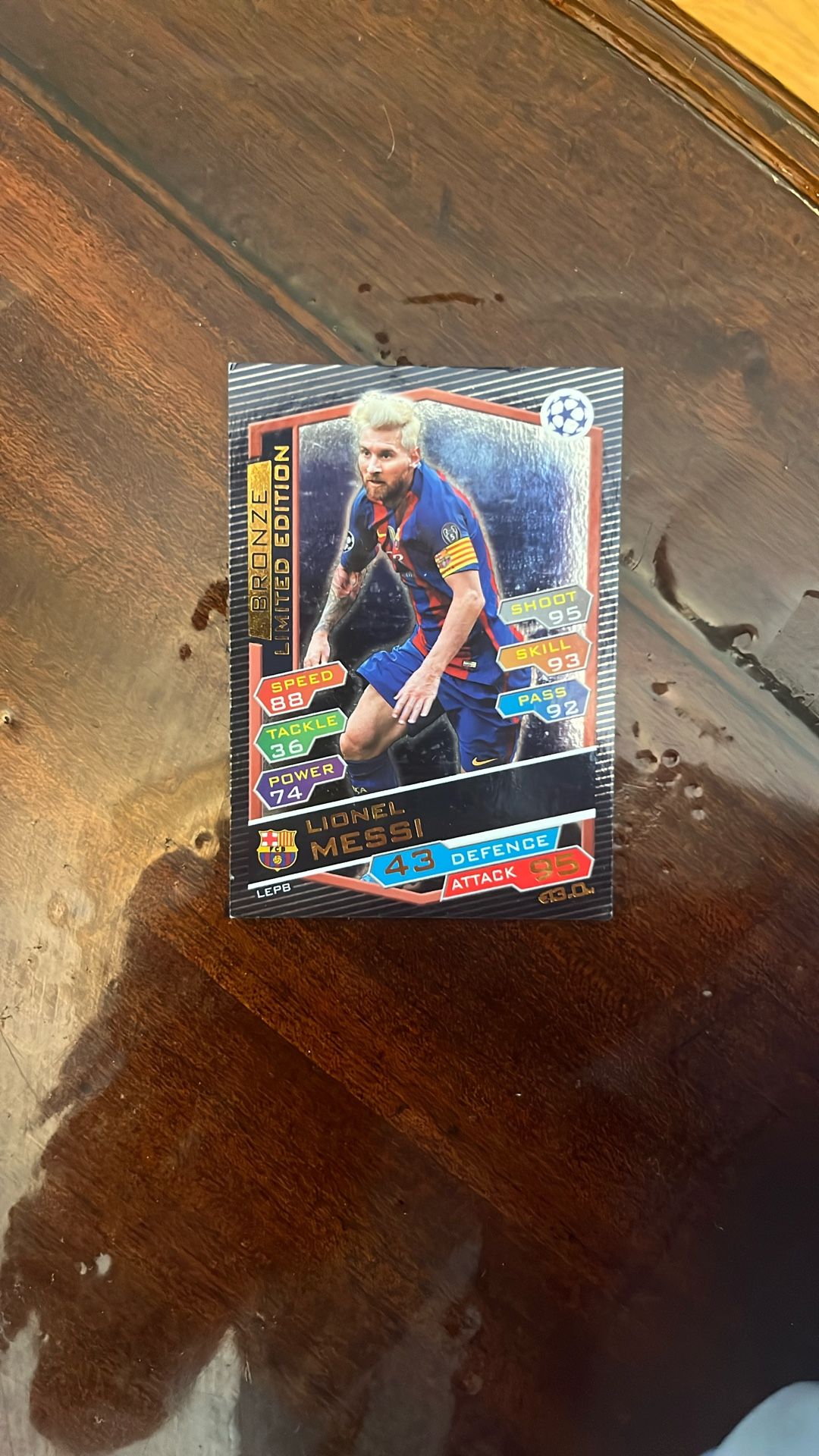 Bronze Limited Edition Messi Card