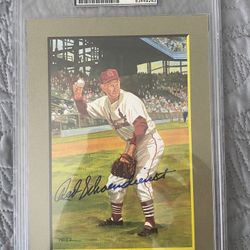 Red Shoendienst Signed Great Moments Perez-Steele Card - PSA/DNA