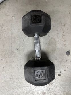 40 lb Rubber Hex Dumbbell