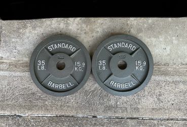 35lb Olympic 2" weight plate weights plates 35 lb 35lbs Ibs cast iron for Barbell Bar