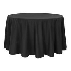 NEW BLACK 120 INCH ROUND TABLE CLOTHS 