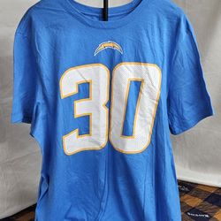 Men's Nike Austin Ekeler Powder Blue Los Angeles Chargers Player Name & Number T-Shirt Size 2XL
