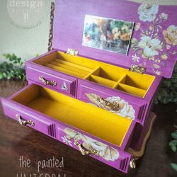 Floral Refinished Jewelry Box
