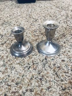 Sterling Silver Candlesticks Vases 