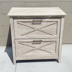 Bush Home Key West 2 Drawer Lateral Storage File Cabinet Nightstand Home Office (Washed Gray)