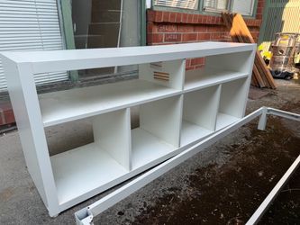 White Low Bookcase Shelving Unit - IKEA Kallax