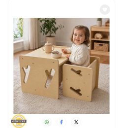 Montessori Weaning Table and Chair Solid Wooded Toddler Table and Chair Set Kids Montessori Furniture