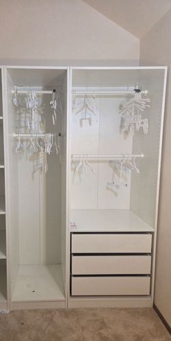 Doorless wardrobe &  drawers