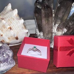 Silver 925 Colombian Emerald Ring 