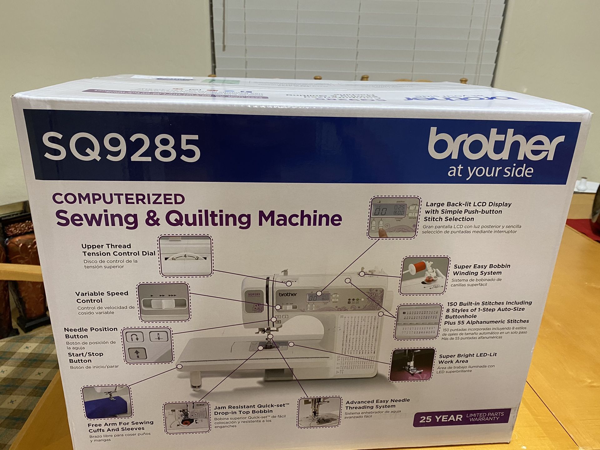 Brother SQ9285 Computerized Sewing and Quilting Machine with Wide Table