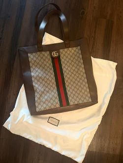 OG Supreme Large Ophidia Vertical Shopping Tote Brown