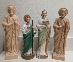 Vintage Saint Jude Figurine Statues *25.00 Firm for All* Resin and Porcelain 7-8.5" Tall