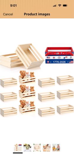 Gerrii 12 Pcs 8'' Small Wooden Crates