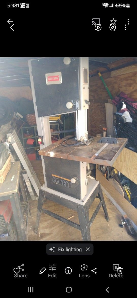 12 Inch Craftsman Contoured Band Saw With Light