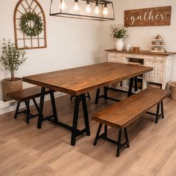 Farm table and benches