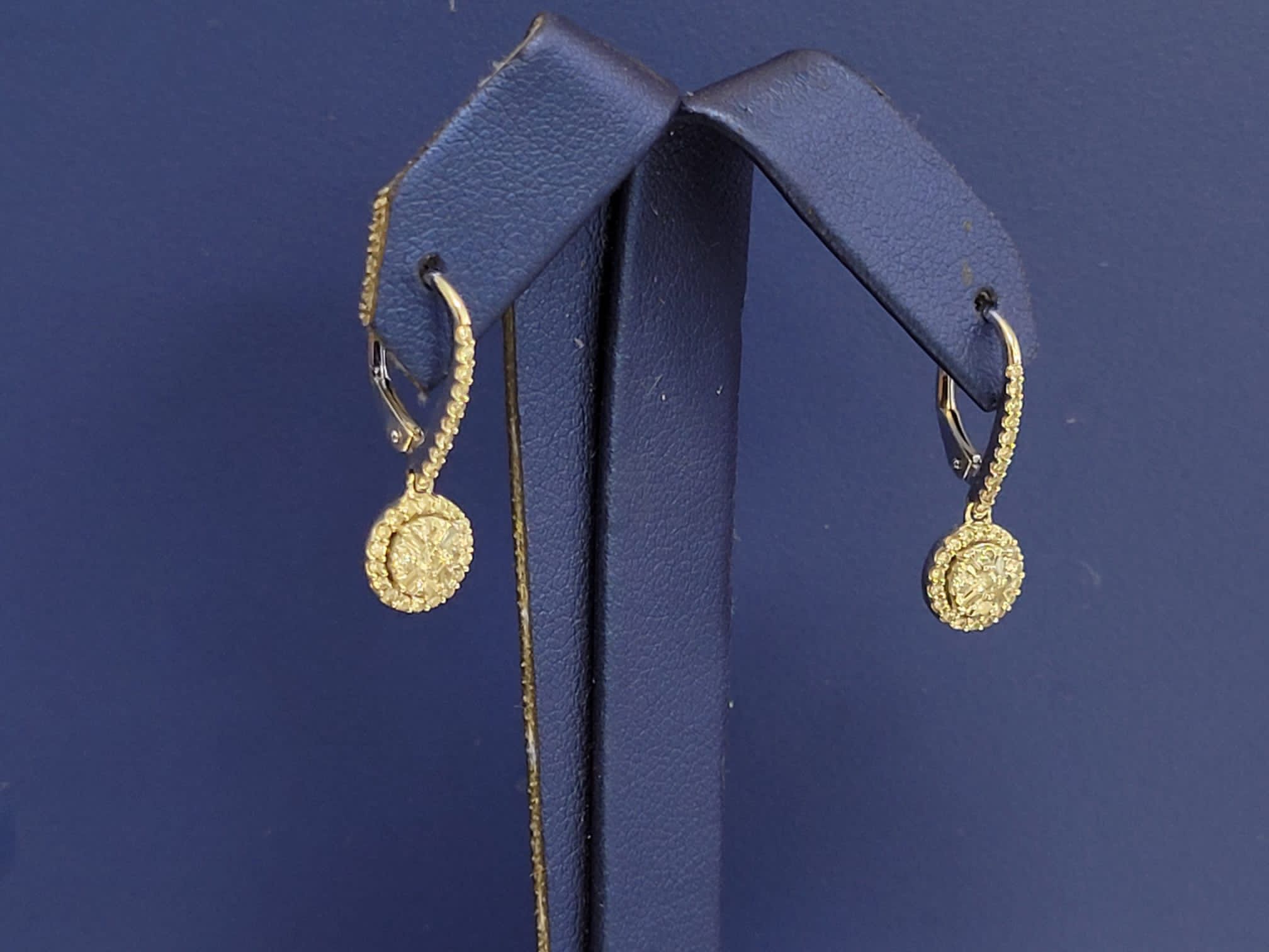 10k white gold approx 1ctw diamond dangle earrings 2.5g