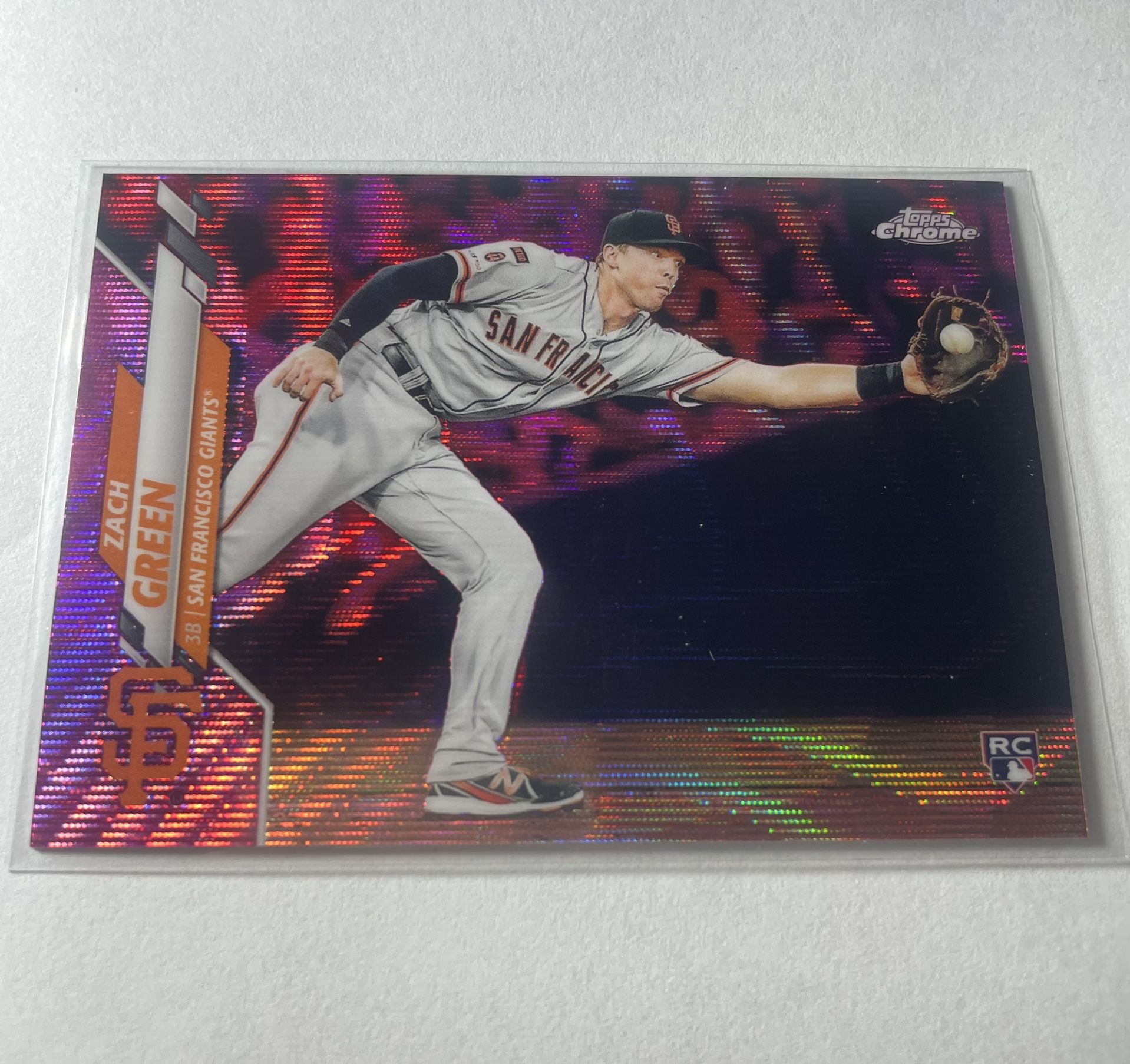 Mint 2020 Topps Chrome Update Baseball Zach Green Pink Wave Refractor Rookie SP RC #U-41 San Francisco Giants MLB