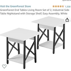 End Tables White Set Of 2