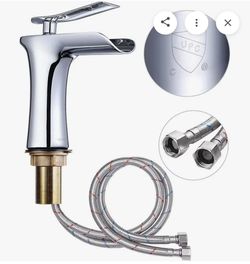 Aquaterior Waterfall Bathroom Sink Faucet 1-Handle Cold & Hot