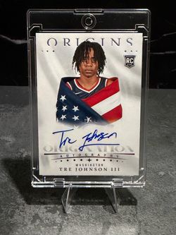 Tre Johnson III Origins Rookie Auto RC Card #/75
