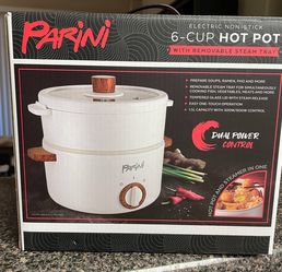 Parini Electric Non-Stick 6 Cup Hot Pot w/ Steam Tray