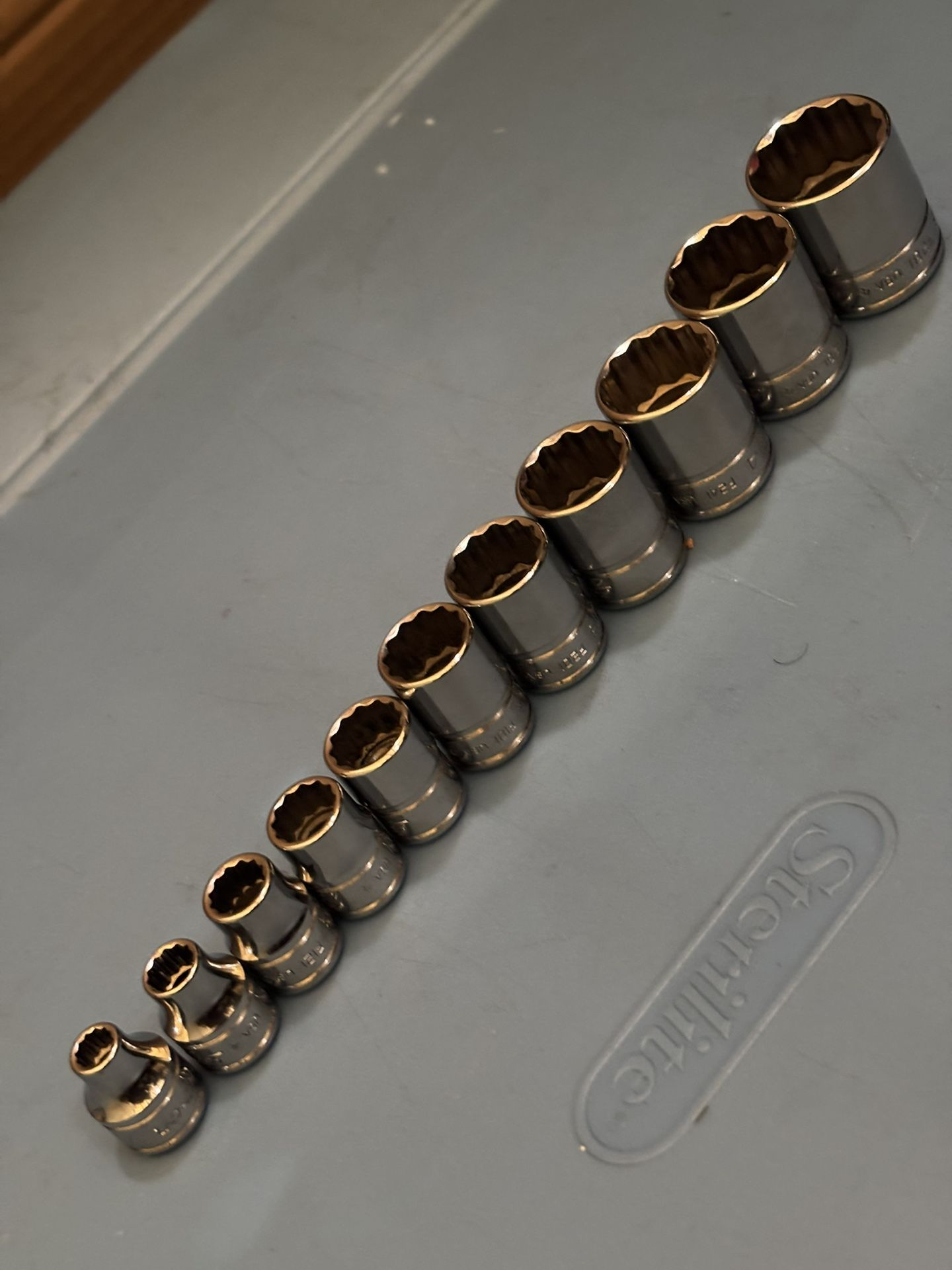 Snap-on Tools 11 pc 3/8" Drive 12-Point SAE Flank Drive® Shallow Socket Set (1/4, 5/16, 3/8-7/8")