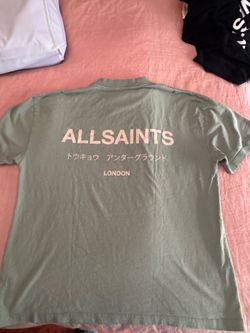 All Saints oversized t shirt olive green, classic style