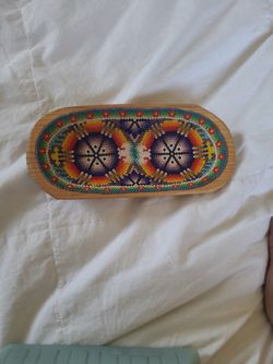 Hand Beaded Woden Tray