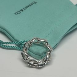 Tiffany & Co Forge Link Polished Ring Size 6