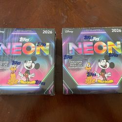 2026 TOPPS DISNEY NEON MEGA BOX (50 Cards) w/Chrome Brand New 