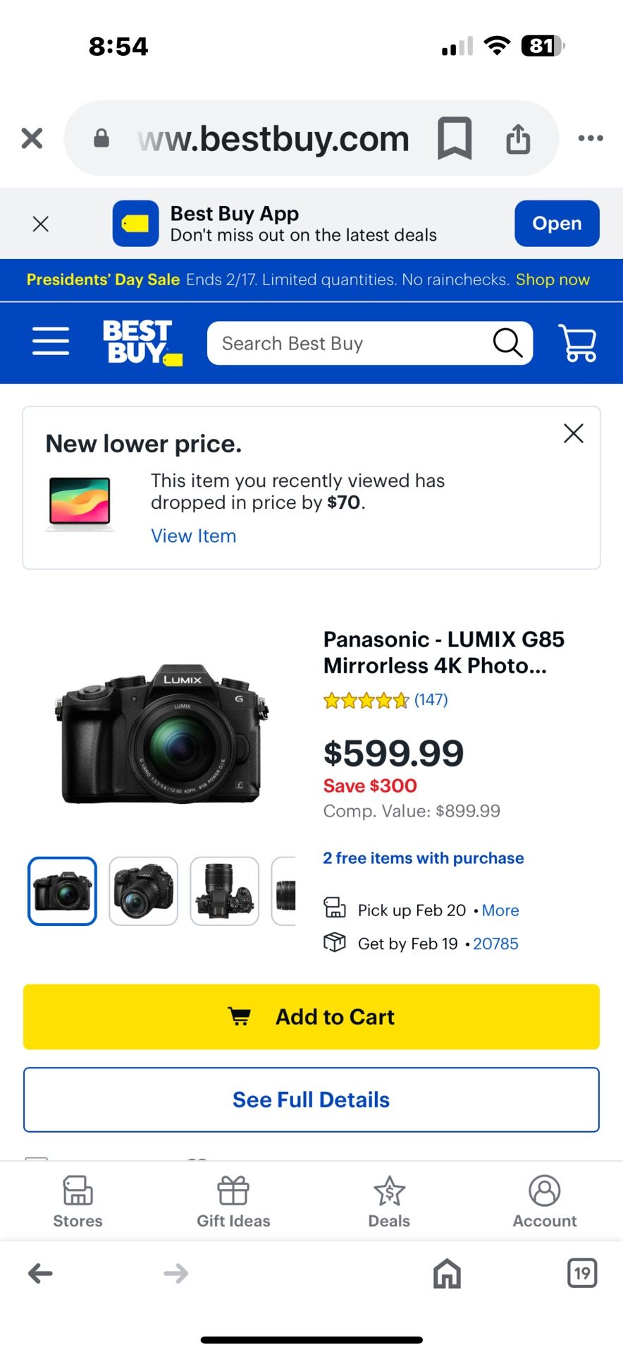 Like New Professional Camera With Extra Battery