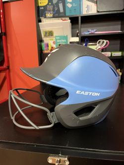 Easton Two Tone Blue Gray Youth T-Ball Baseball Helmet With Cage Sz Small