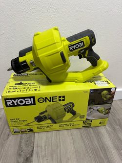 RYOBI ONE+ 18V Cordless Drain Auger with 25 ft Cable, LED Light, Auto Feed/Retract, Cable Lock