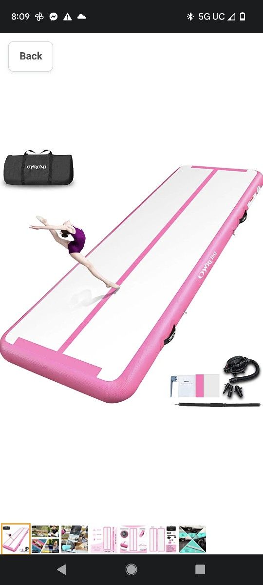 $150 OWRAMI 10FT LONG INFLATABLE GYMNASTICS TUMBLING MAT