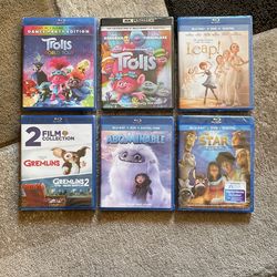 6 Kids Blu Ray DVD’s