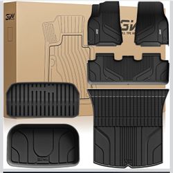 3W Tesla Y 2020-2023 Floor Mats 6 PCS, Black, New.