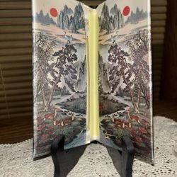 Vintage 1980s silk wallet new in pkg Korea 7.5” w/plastic shopping bag Hong Kong