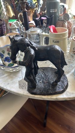 Girl and pony sculpture 1980 Austin Productions