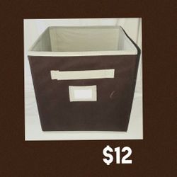 Brown Fabric Storage Bins $12 each