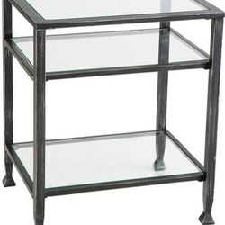 Metal & Glass 3-Tier End/Accent/Side Table