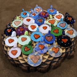 Glass Heart Pendants