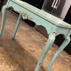 Hobby Lobby Turquoise French Hall Console Table  42” W x 30.5” H x 15” D 