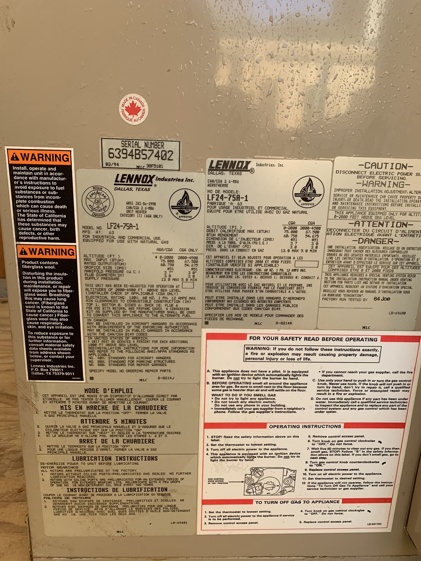 Lennox 75,000 BTU Garage Hanging Gas Heater for Sale in Norfolk, VA -  OfferUp