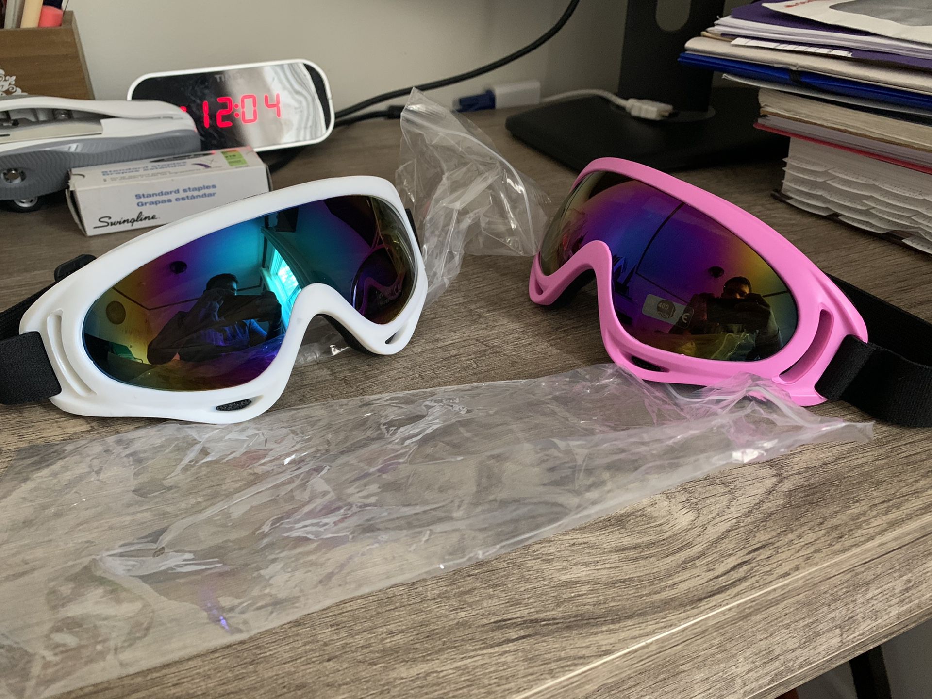 2Pack Ski Goggles Snowboard Snow Winter Sports Anti-Fog Glare Lens UV400 Glasses